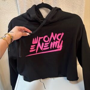 Black Hoodie with Pink Graphic